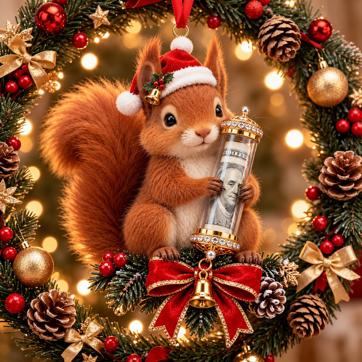 🎄 💵 Ozdoba świąteczna na gotówkowy prezent – ✨pomysłowy sposób na wręczenie pieniędzy w te święta