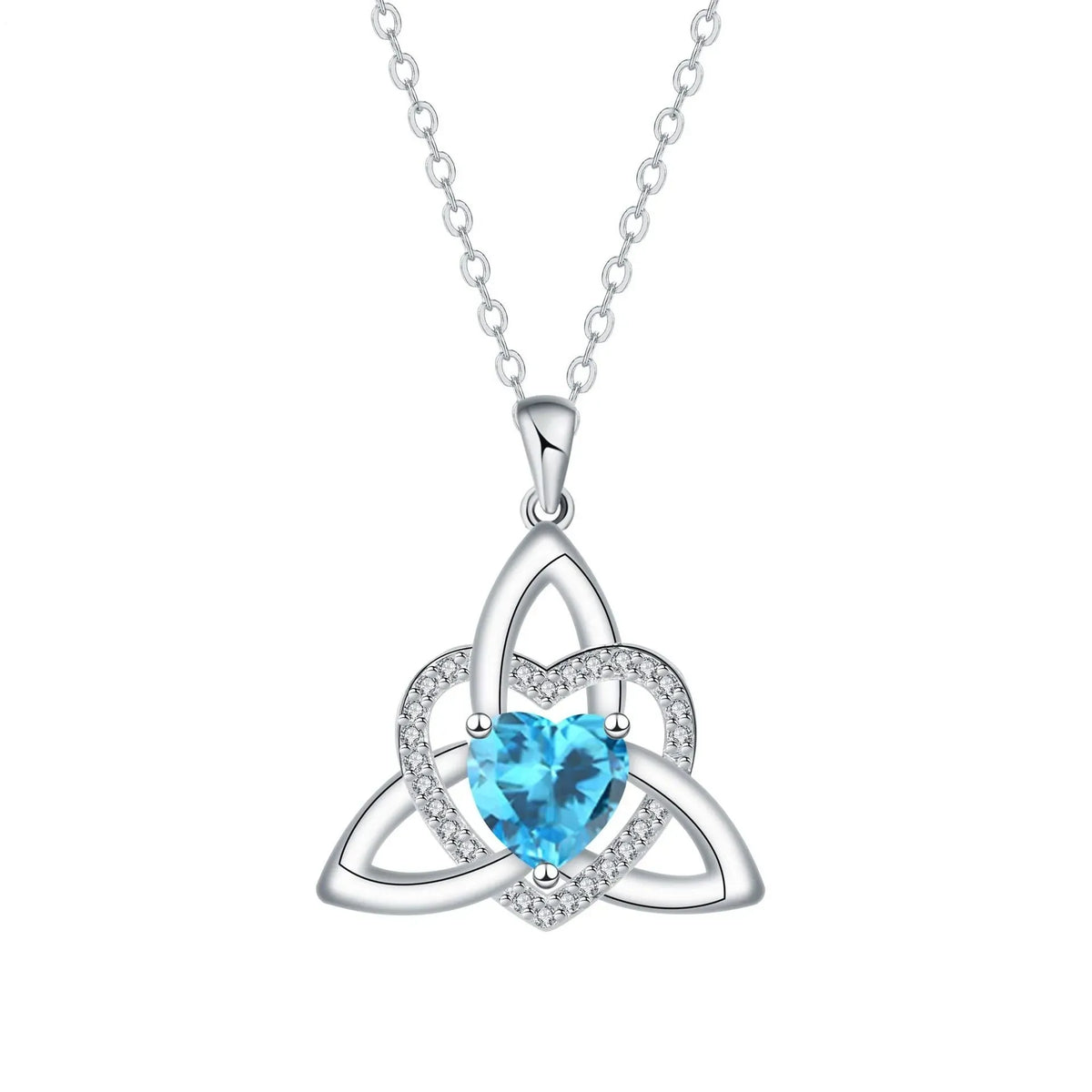 ❤️Kamień urodzinowy – celtycki wisiorek z węzłem miłości (Triquetra)