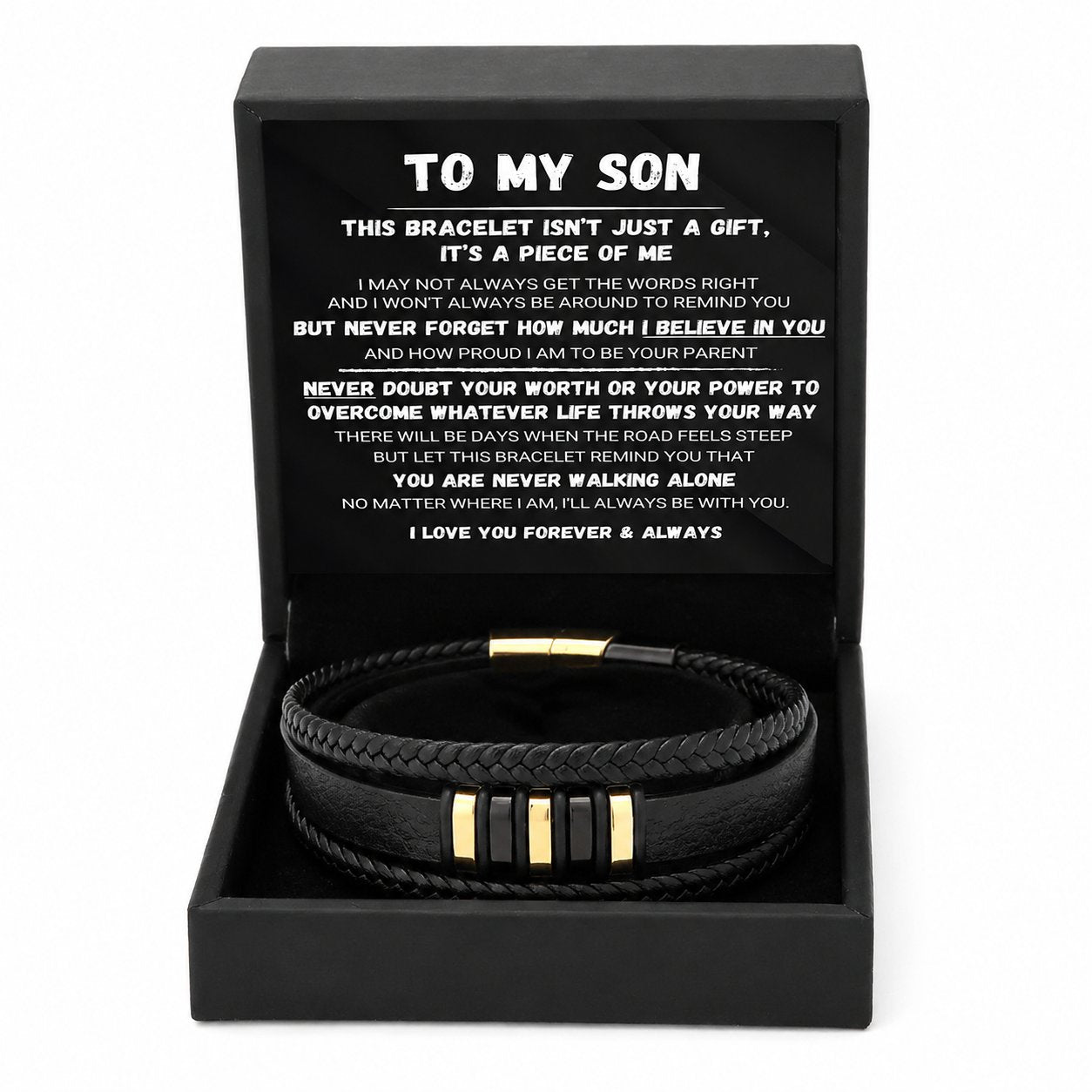🖤Dla mojego syna — zestaw plecionych bransoletek „Never Walk Alone”