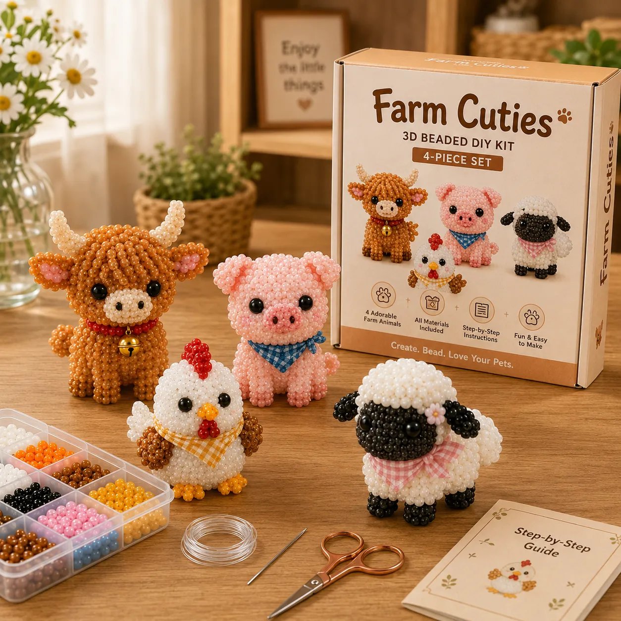 🧵✨ Mały zestaw DIY z koralikowymi zwierzątkami 3