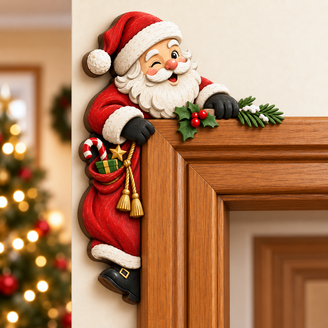 🚪🎅Świąteczna dekoracja narożna na framugę drzwi – motyw „a kuku”