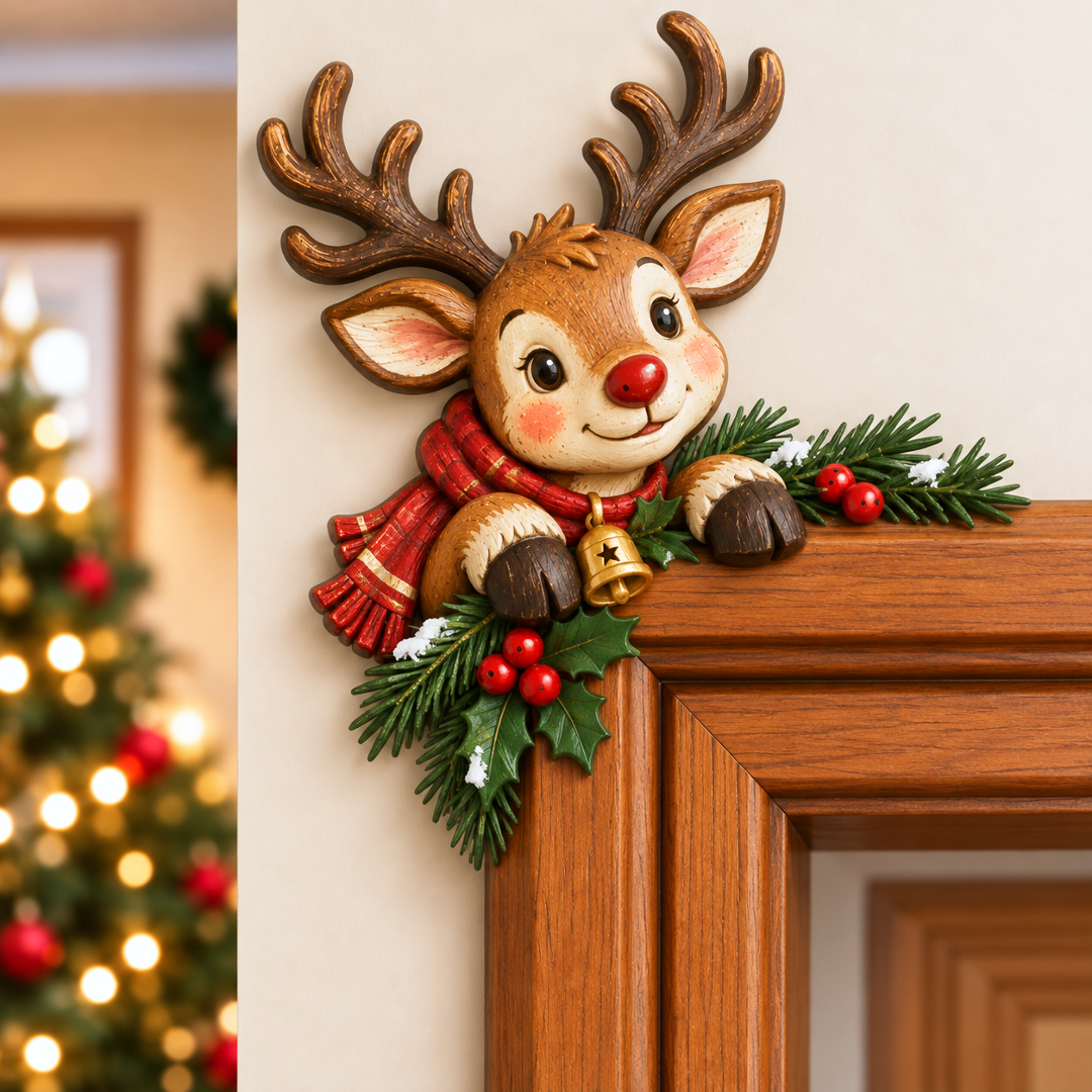 🚪🎅Świąteczna dekoracja narożna na framugę drzwi – motyw „a kuku”