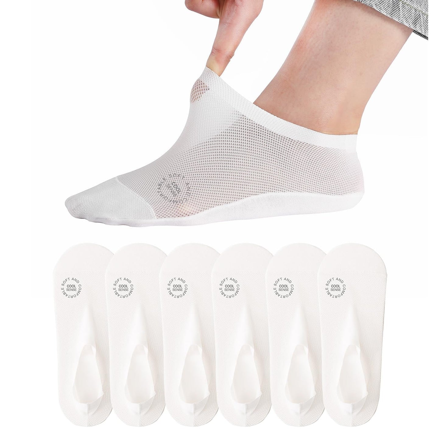 🔥 Niewidoczne stopki (zestaw 3 par) 🧦 Oddychająca, niska konstrukcja — o właściwościach antypoślizgowych i odprowadzających wilgoć