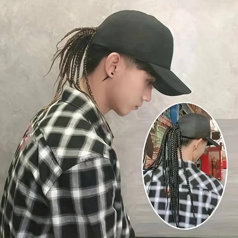 🧢Czapka z daszkiem z warkoczami – zapięcie na zatrzask i zabezpieczone dredy