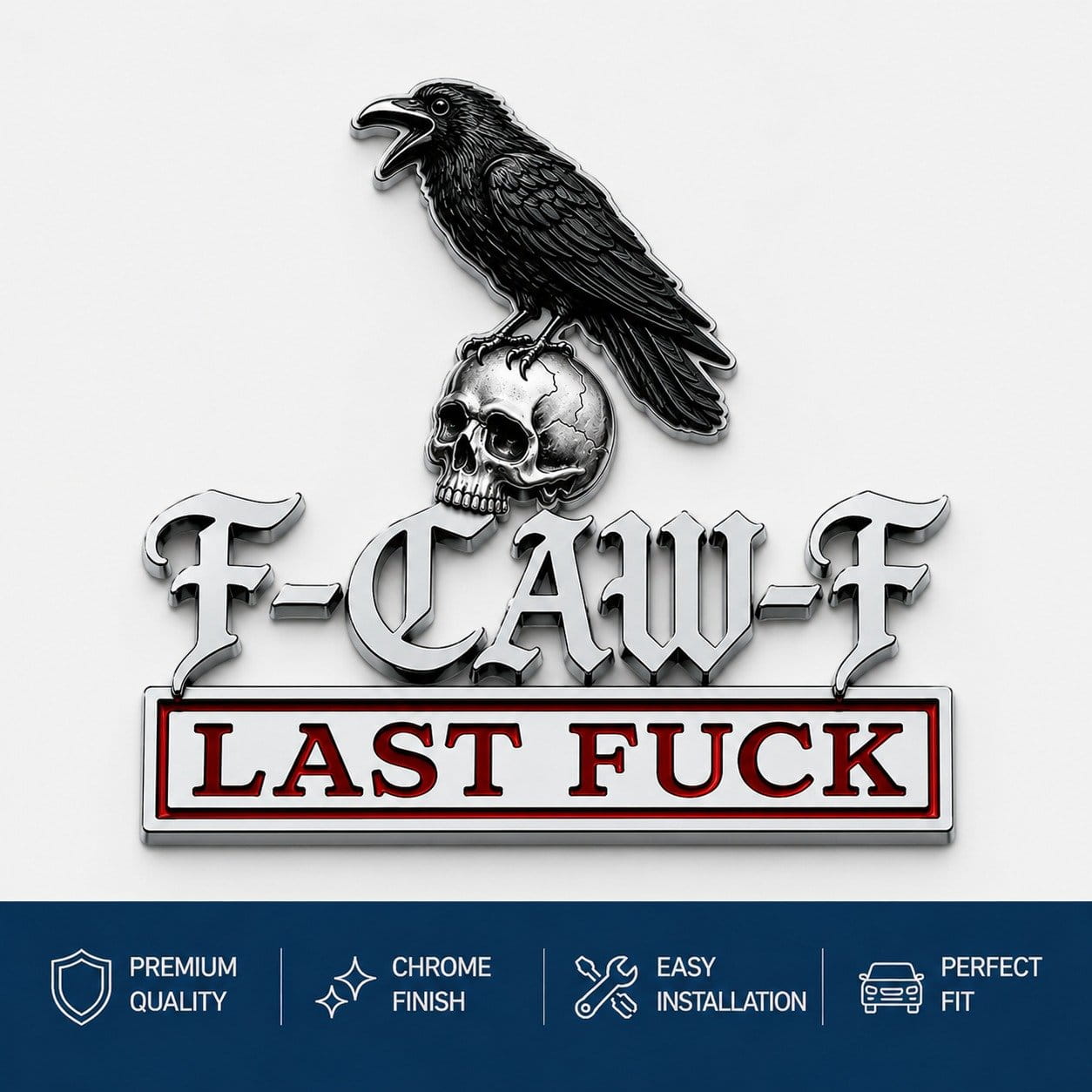 💥Metalowy znaczek na samochód F-CAW-F - dla tych, którzy śmieją się z życia i nie przejmują się opinią innych!