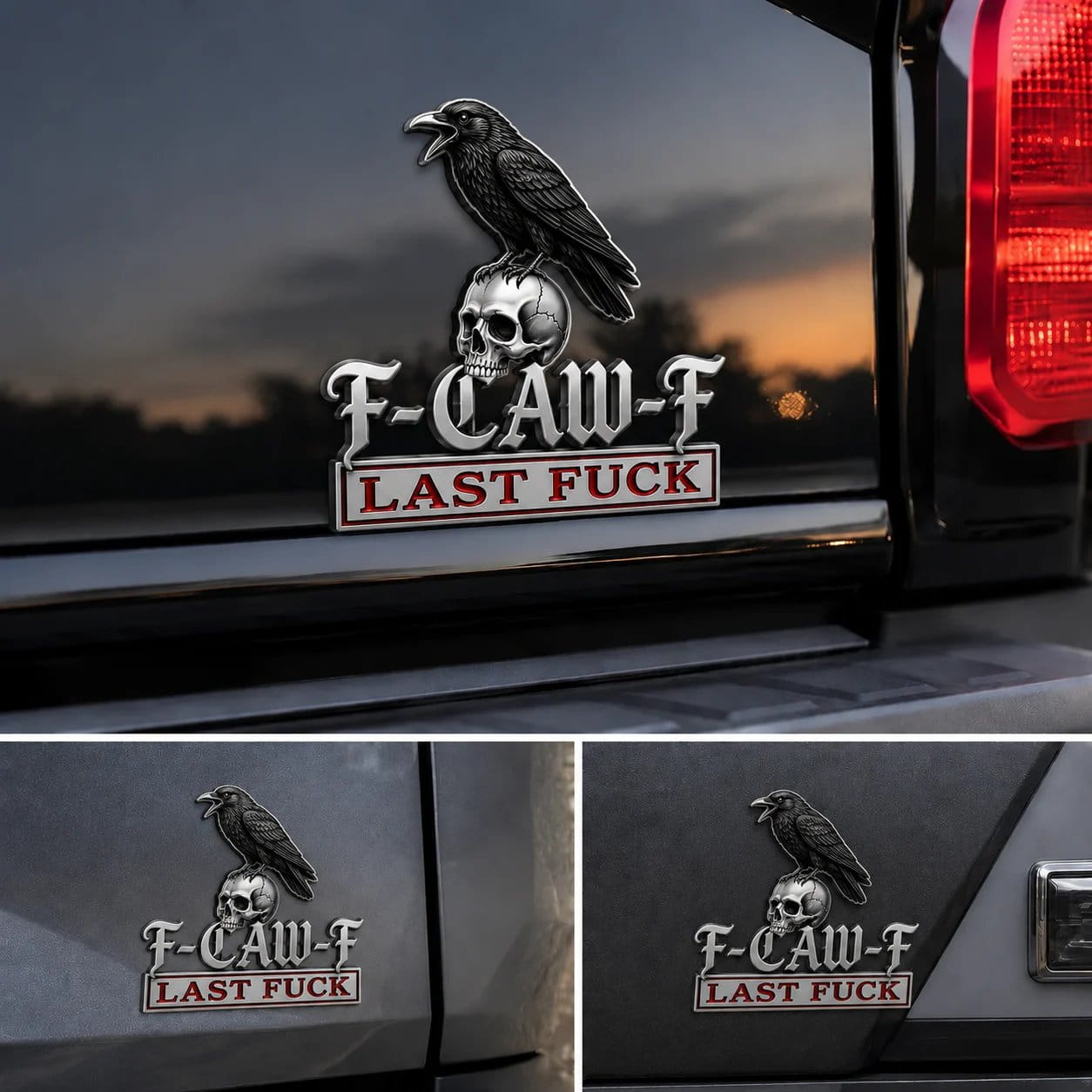 💥Metalowy znaczek na samochód F-CAW-F - dla tych, którzy śmieją się z życia i nie przejmują się opinią innych!