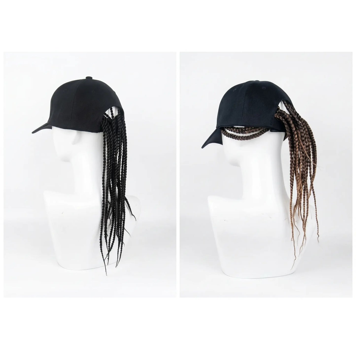 🧢Czapka z daszkiem z warkoczami – zapięcie na zatrzask i zabezpieczone dredy