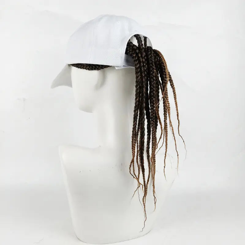 🧢Czapka z daszkiem z warkoczami – zapięcie na zatrzask i zabezpieczone dredy