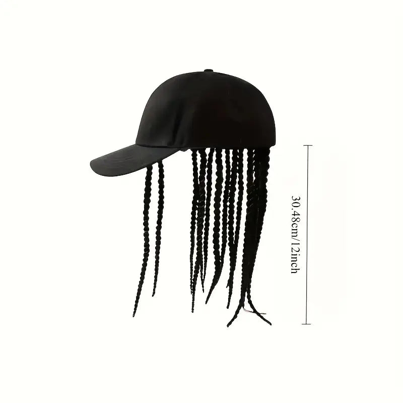 🧢Czapka z daszkiem z warkoczami – zapięcie na zatrzask i zabezpieczone dredy
