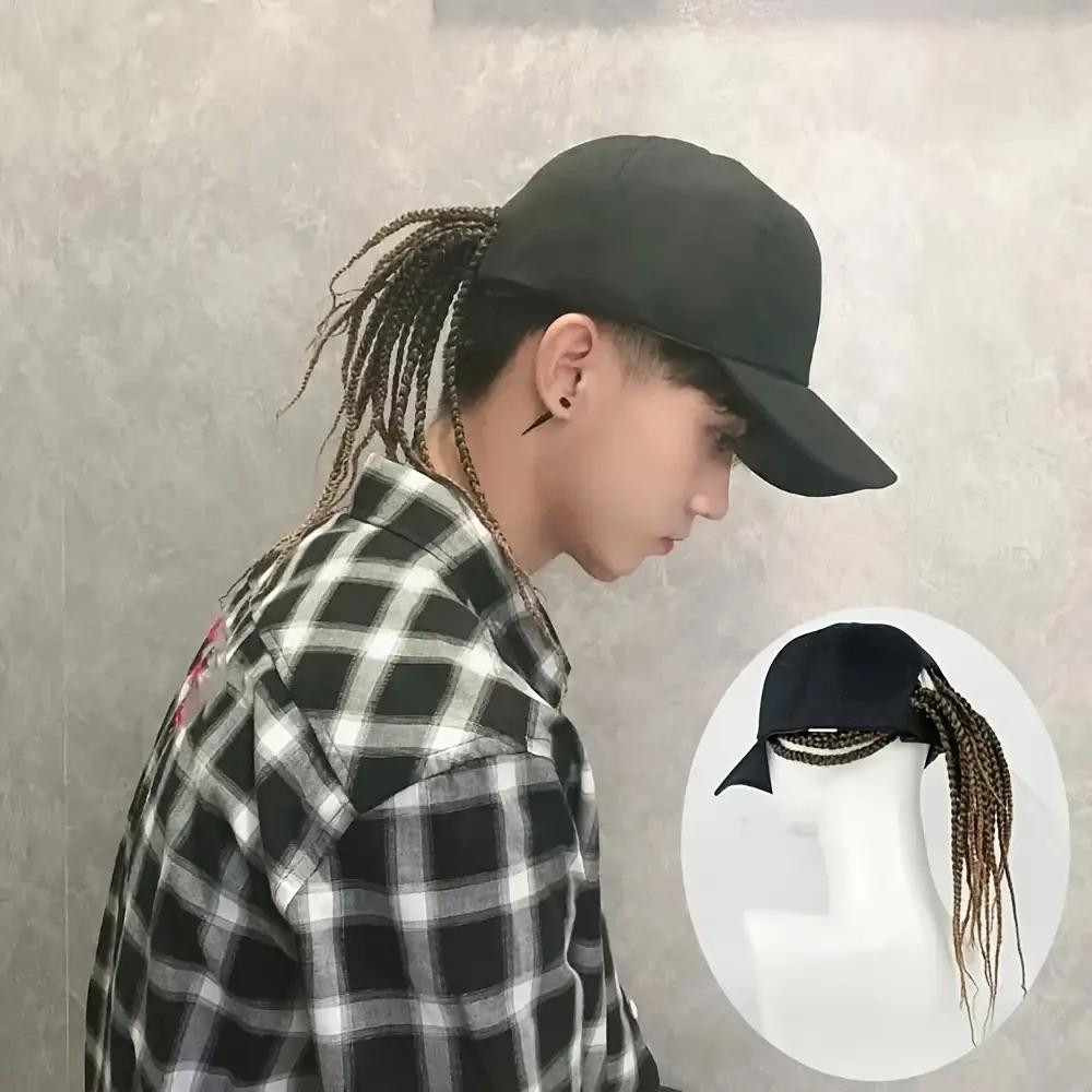 🧢Czapka z daszkiem z warkoczami – zapięcie na zatrzask i zabezpieczone dredy
