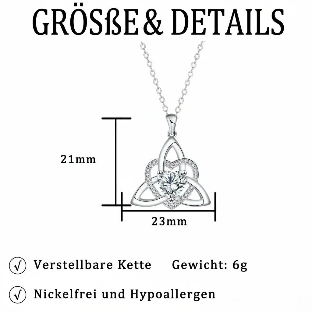 ❤️Kamień urodzinowy – celtycki wisiorek z węzłem miłości (Triquetra)