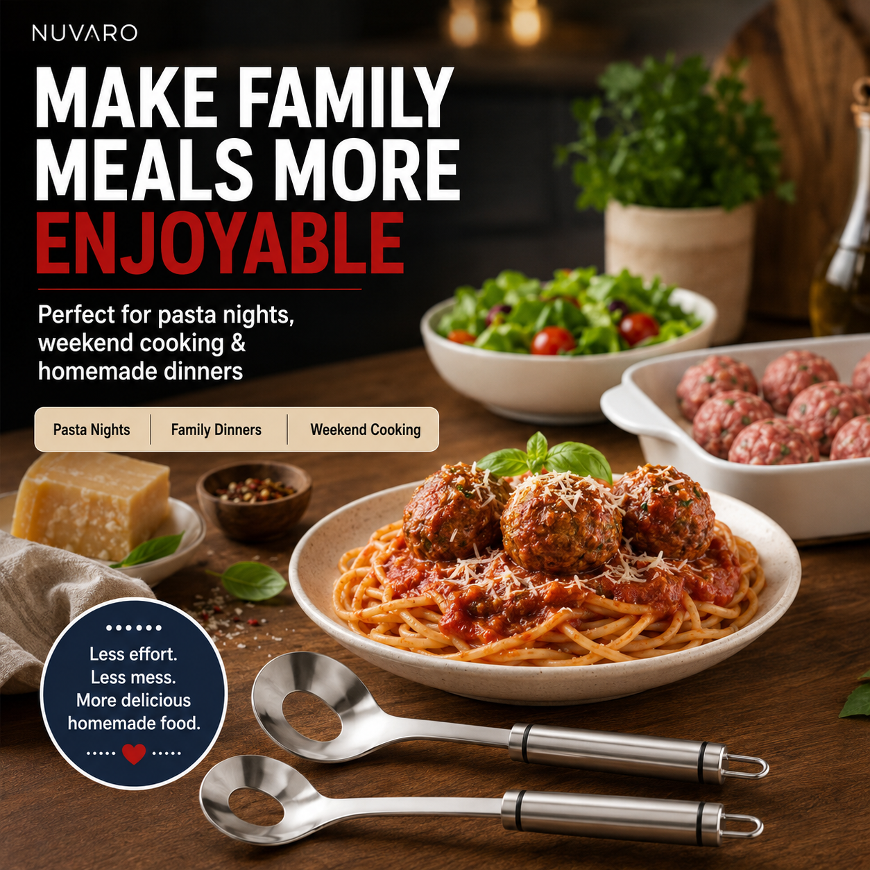 🍝🥄Łyżka do klopsików ze stali nierdzewnej – Przygotuj idealne klopsiki bez brudzenia rąk