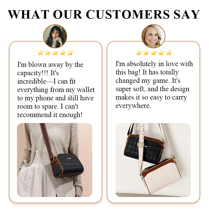 🔥Modna torba crossbody o dużej pojemności i wzorze diamentów, 3-warstwowa💕
