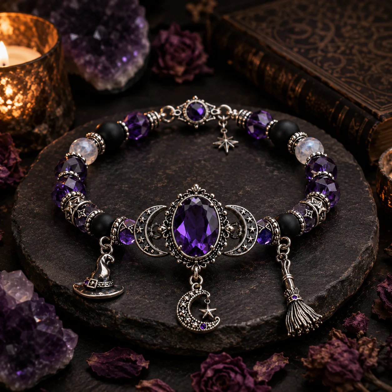 🔥 Ostatni dzień 49% zniżki – 🔮 Bransoletka zdrowotna z wisiorkiem Crystal Moon