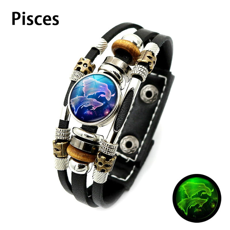 🌌 Bransoletka ze znakiem zodiaku świecąca w ciemności🌌