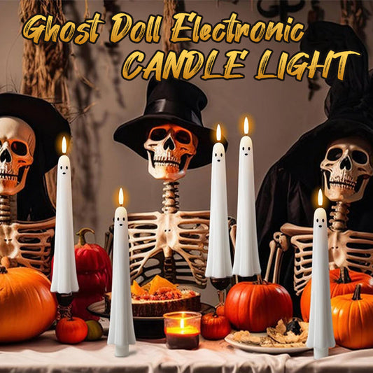 🎃👻Zdalnie sterowana lampa-widmo z migoczącym knotem 3D 👻🎃