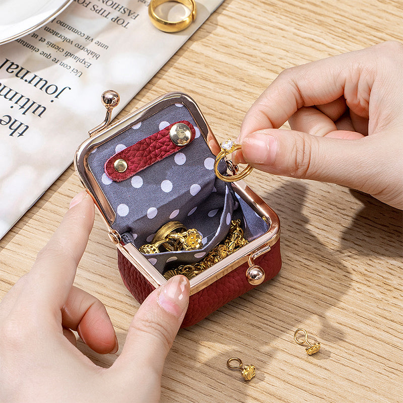 💖🎁Miniaturowe pudełko na biżuterię z prawdziwej skóry