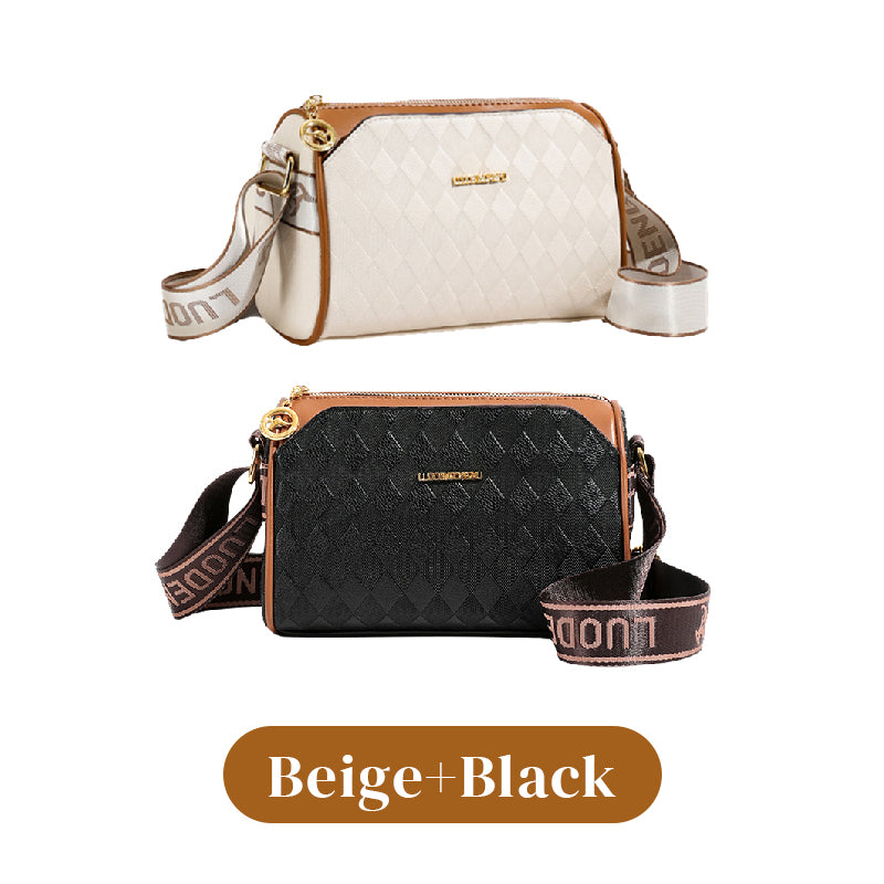 🔥Modna torba crossbody o dużej pojemności i wzorze diamentów, 3-warstwowa💕