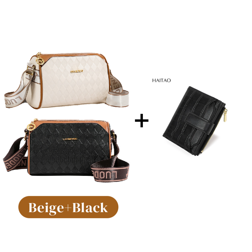 🔥Modna torba crossbody o dużej pojemności i wzorze diamentów, 3-warstwowa💕