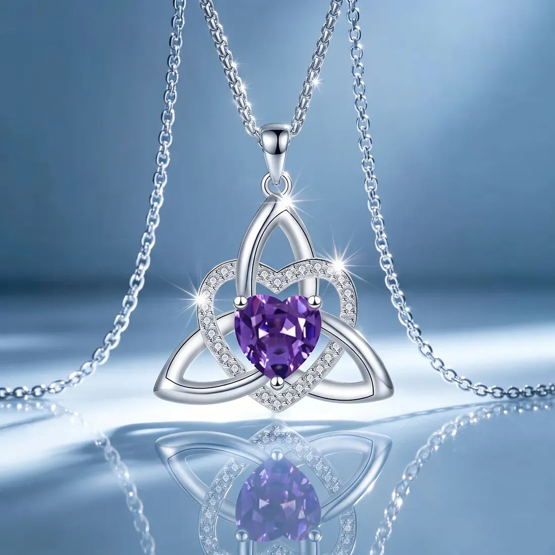 ❤️Kamień urodzinowy – celtycki wisiorek z węzłem miłości (Triquetra)