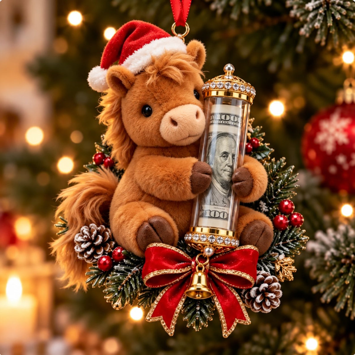 🎄 💵 Ozdoba świąteczna na gotówkowy prezent – ✨pomysłowy sposób na wręczenie pieniędzy w te święta