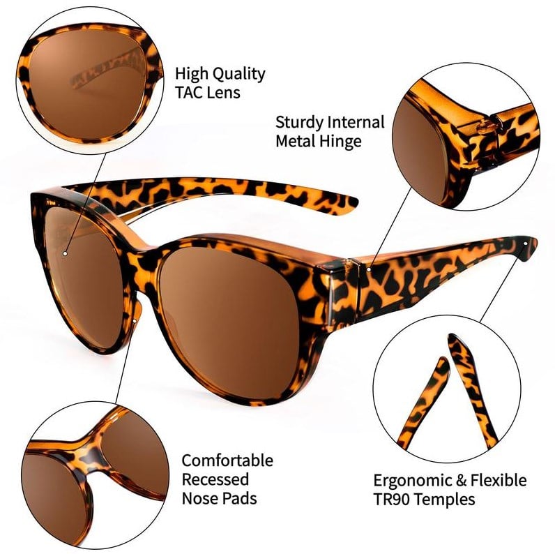 🕶 Nowe okulary przeciwsłoneczne typu „kocie oko” w rozmiarze XL, z soczewkami polaryzacyjnymi i ochroną UV400.