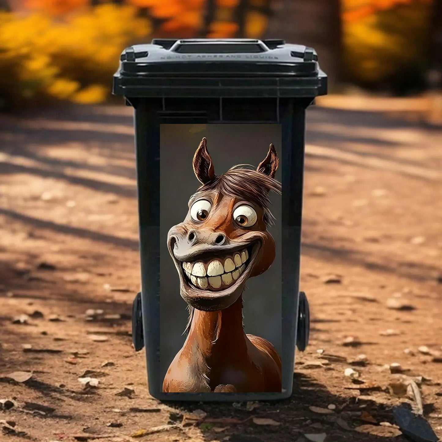 🦒🐯Kreatywna naklejka na kosz na śmieci z kolorową grafiką w stylu kreskówkowym✨