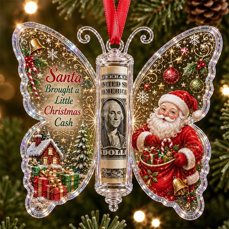🦋💵 Świąteczny prezent gotówkowy w kształcie motyla – świąteczna pamiątka na pieniądze 🎄✨