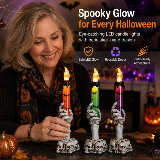 🎃 Ostatni dzień z 50% rabatem – zestaw świateł LED z motywem szkieletu i czaszki na Halloween
