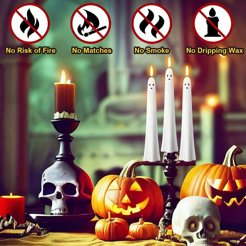 🎃👻Zdalnie sterowana lampa-widmo z migoczącym knotem 3D 👻🎃