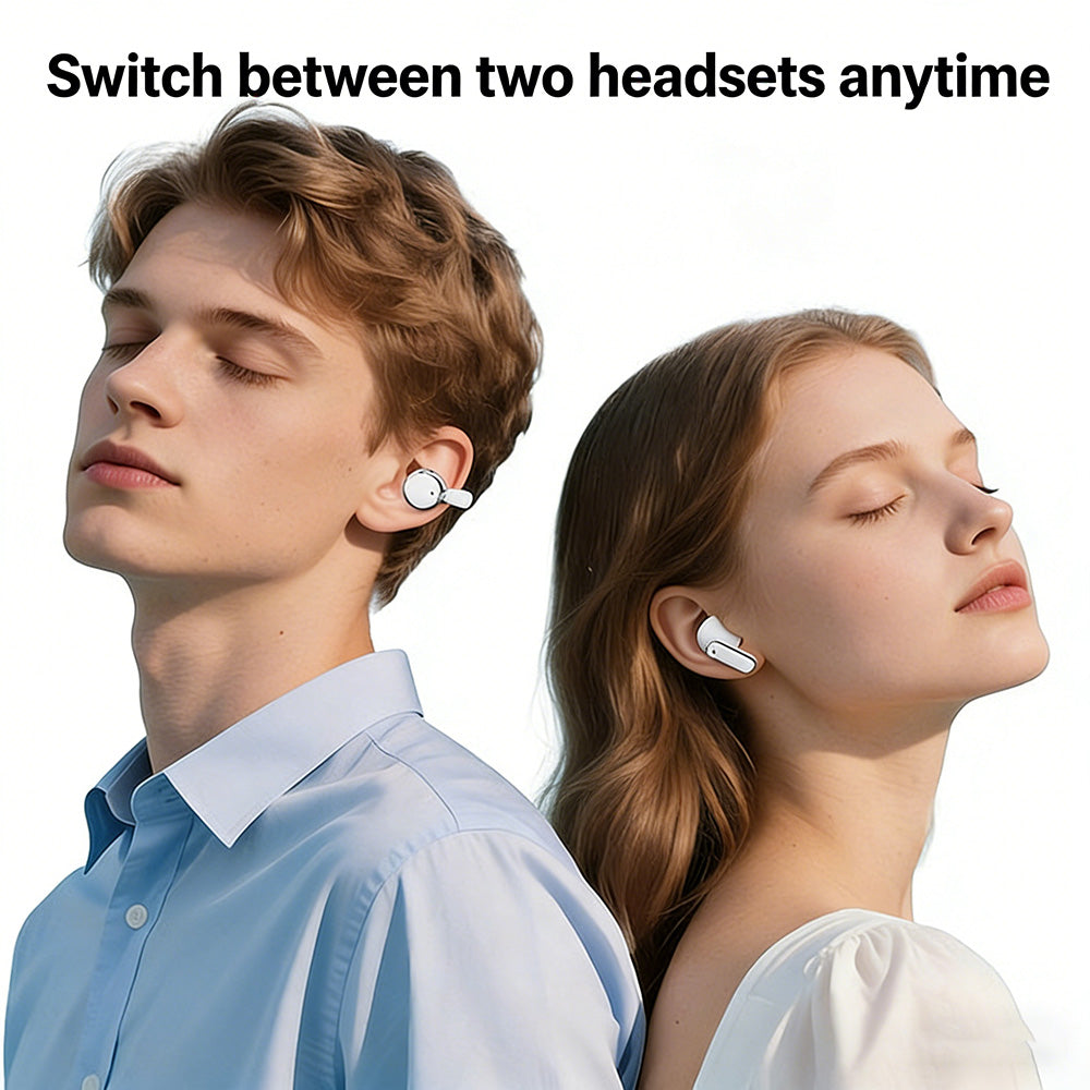 🎧🎶 Bezprzewodowe słuchawki Bluetooth typu „2 w 1” z pałąkiem na ucho i wkładkami dousznymi | 30 godzin odtwarzania