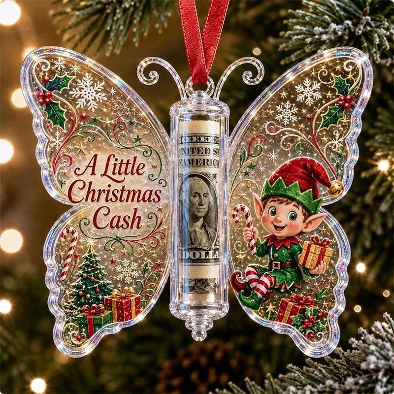 🦋💵 Świąteczny prezent gotówkowy w kształcie motyla – świąteczna pamiątka na pieniądze 🎄✨