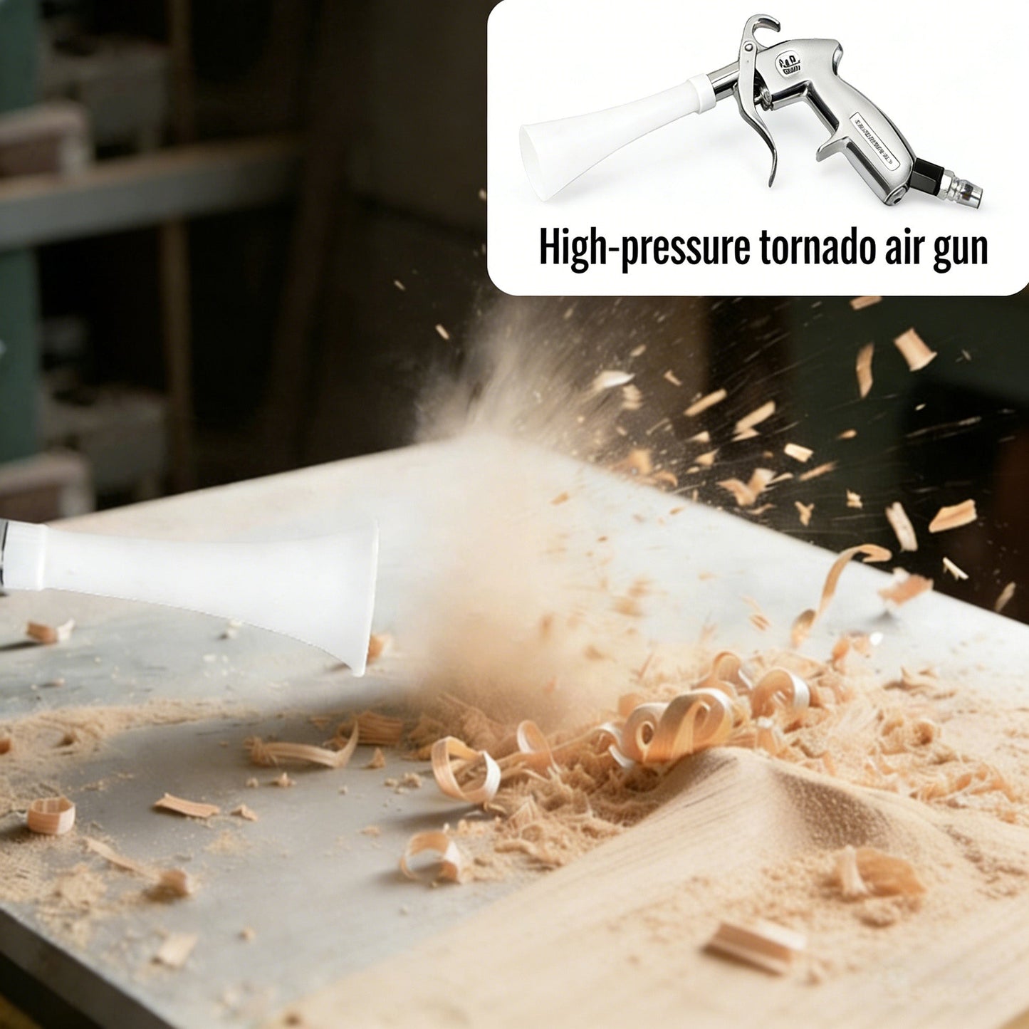 Pistolet czyszczący Tornado – dmuchawa powietrzna 2 w 1 z szczotką