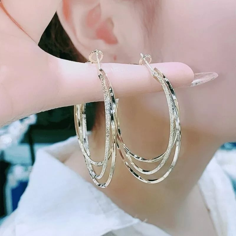 🎁Wielowarstwowe kolczyki typu hoop