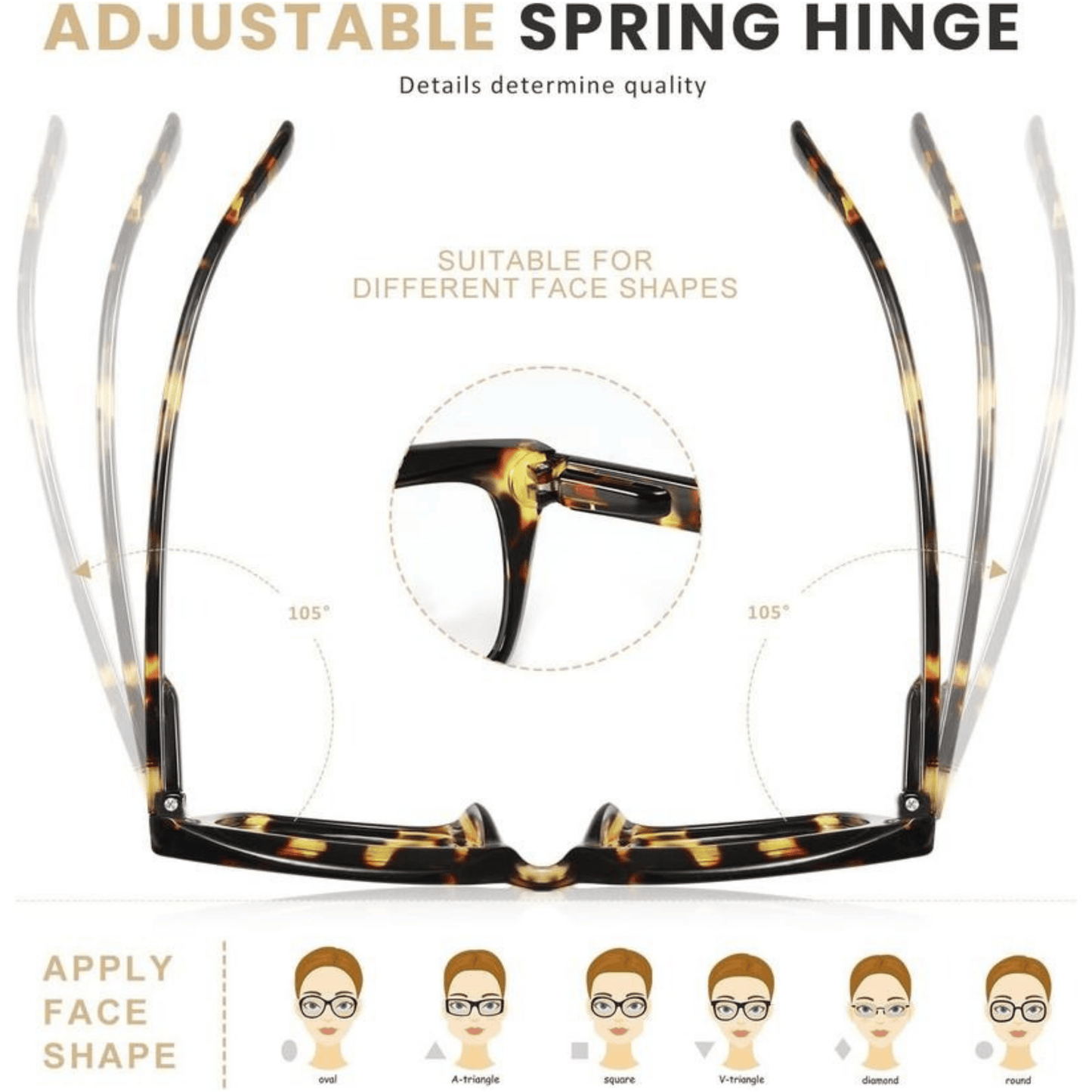 🔥Oferta ograniczona czasowo  ✨👓Okulary do czytania w kolorze szylkretowym – duże kwadratowe oprawki z filtrem światła niebieskiego