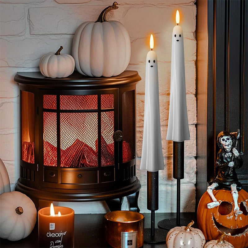 🎃👻Zdalnie sterowana lampa-widmo z migoczącym knotem 3D 👻🎃