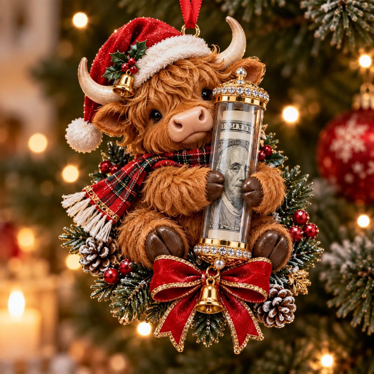 🎄 💵 Ozdoba świąteczna na gotówkowy prezent – ✨pomysłowy sposób na wręczenie pieniędzy w te święta