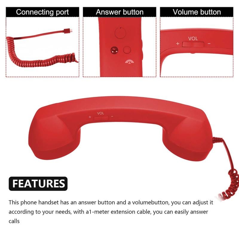 ☎️ Słuchawka telefoniczna w stylu retro ze złączem Type-C 📞
