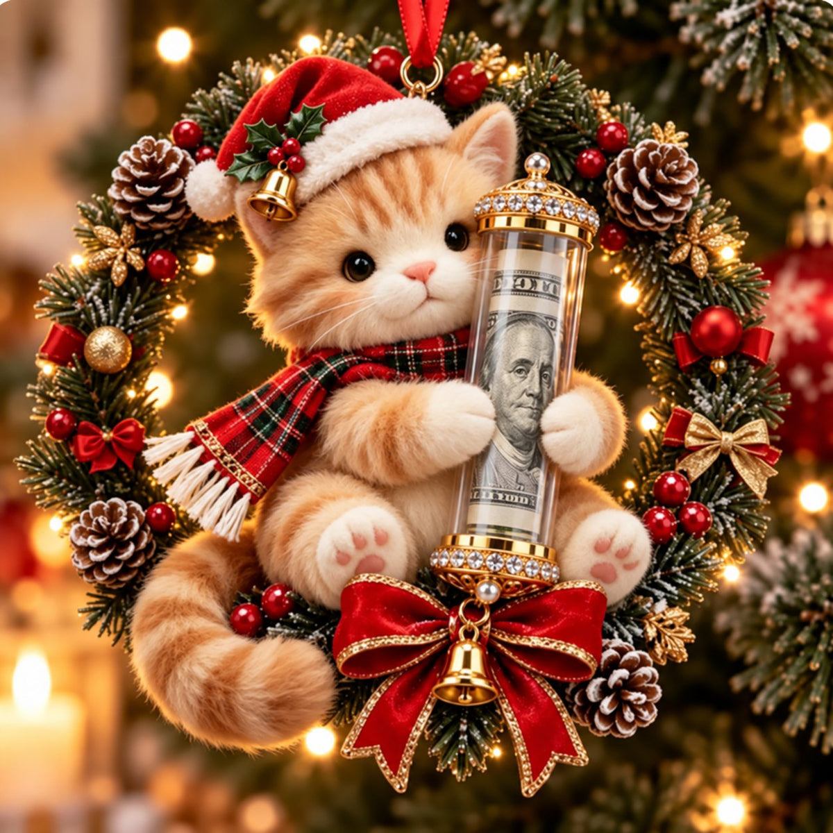 🎄 💵 Ozdoba świąteczna na gotówkowy prezent – ✨pomysłowy sposób na wręczenie pieniędzy w te święta