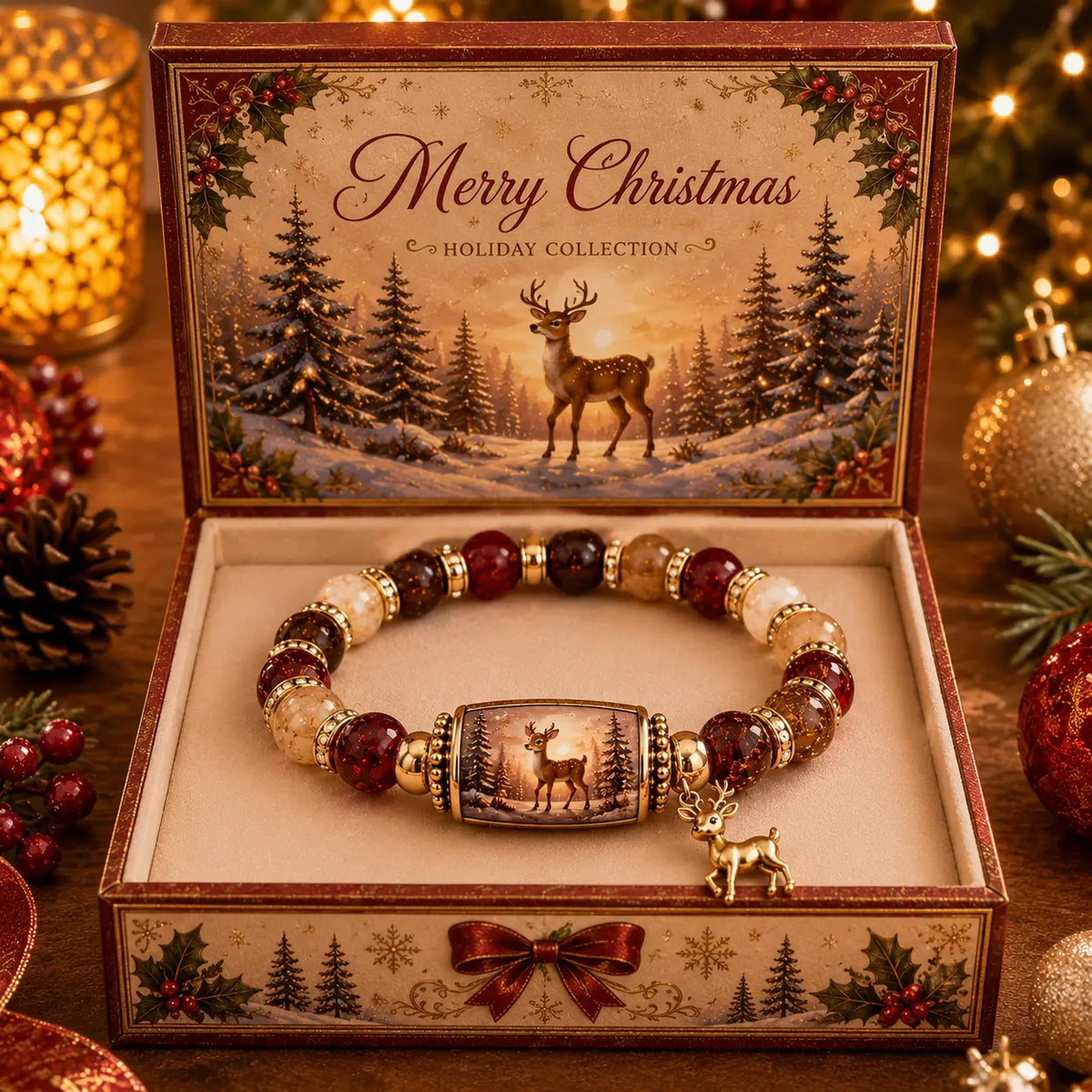 🎄🎁 Zestaw bransoletek koralikowych z limitowanej edycji „Christmas Story” | Biżuteria na prezent świąteczny