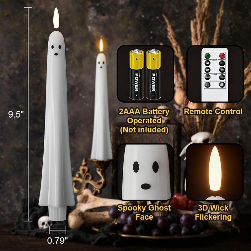 🎃👻Zdalnie sterowana lampa-widmo z migoczącym knotem 3D 👻🎃