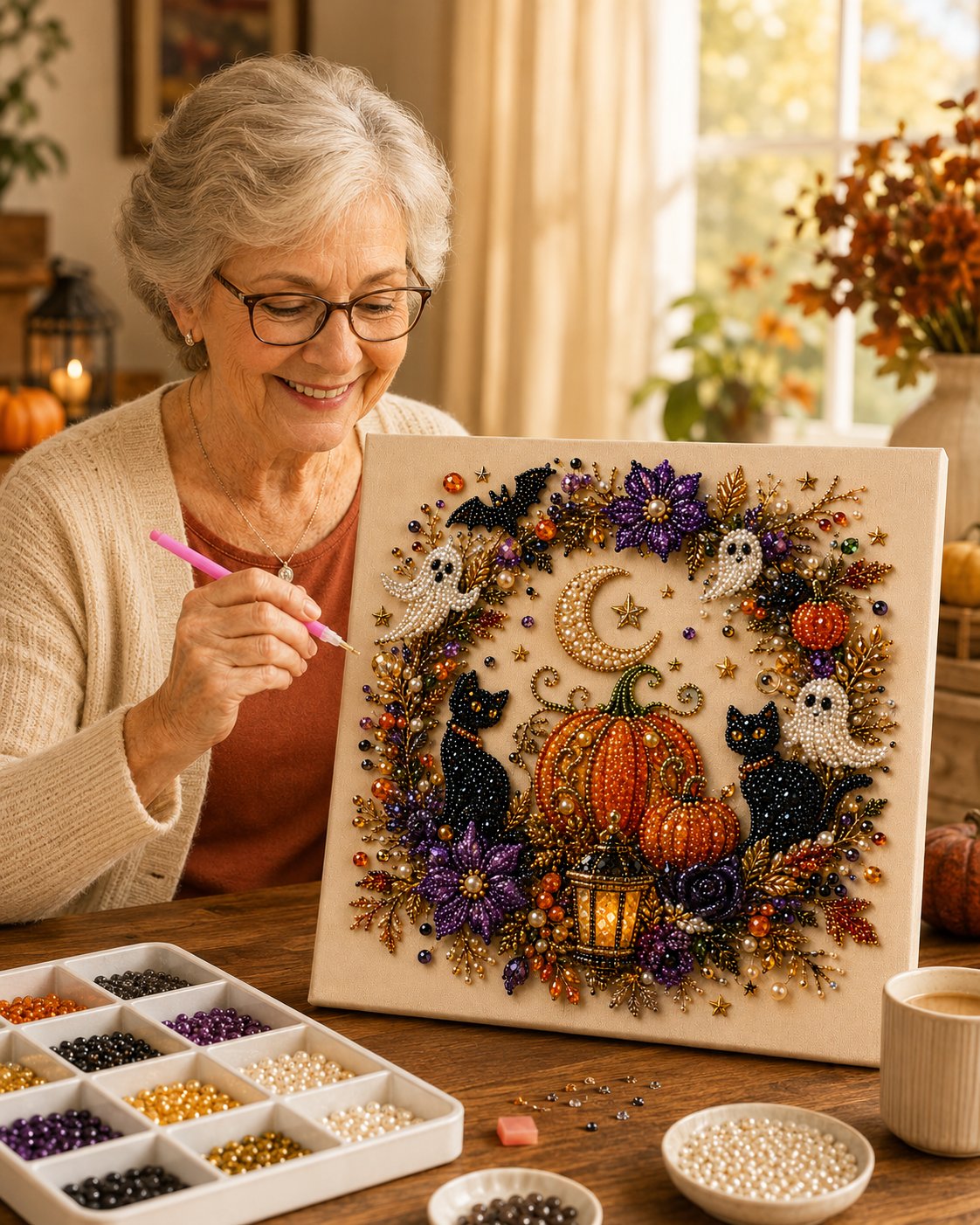 🔥 Ostatni dzień 49% zniżki – 👻✨ Zestaw do samodzielnego wykonania Halloween Bead Art – Zamień maleńkie koraliki w upiornie słodką magię (📦Kup 2, otrzymaj darmową dostawę)
