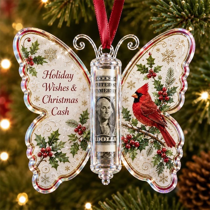🦋💵 Świąteczny prezent gotówkowy w kształcie motyla – świąteczna pamiątka na pieniądze 🎄✨