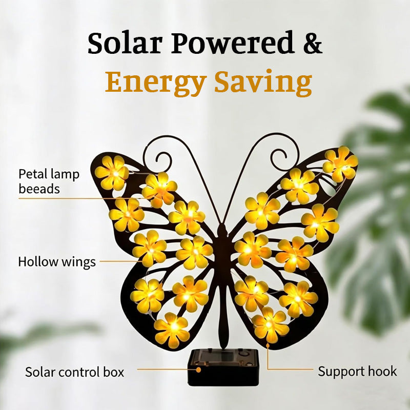 🦋 Solarna lampa ogrodowa w kształcie motyla