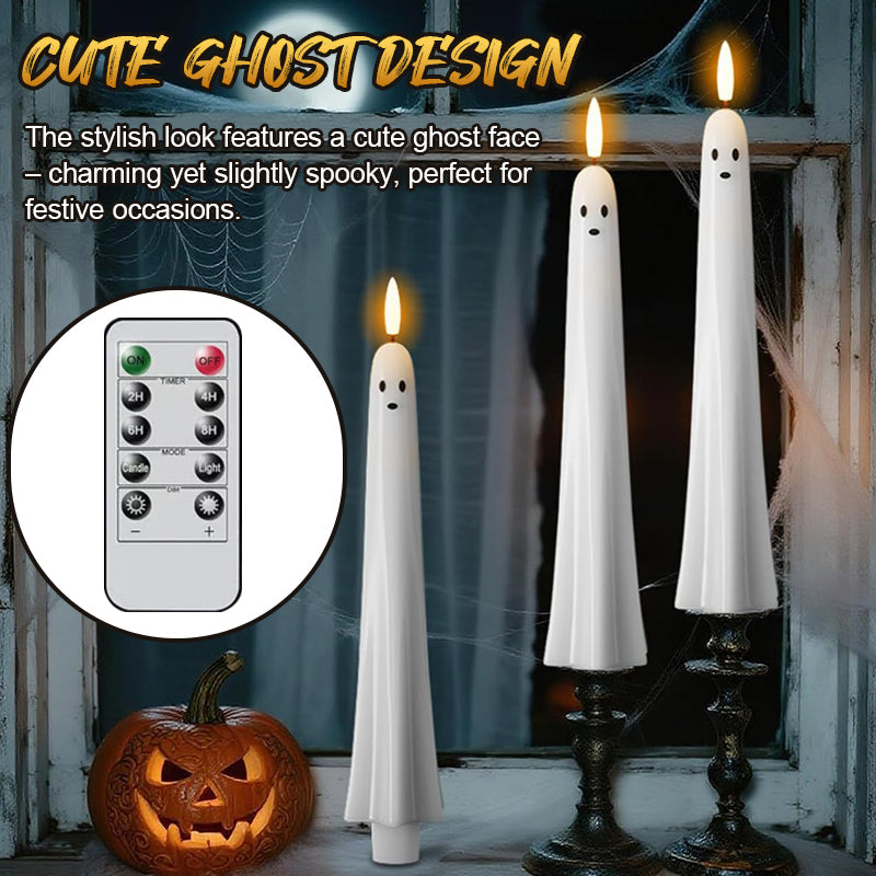 🎃👻Zdalnie sterowana lampa-widmo z migoczącym knotem 3D 👻🎃