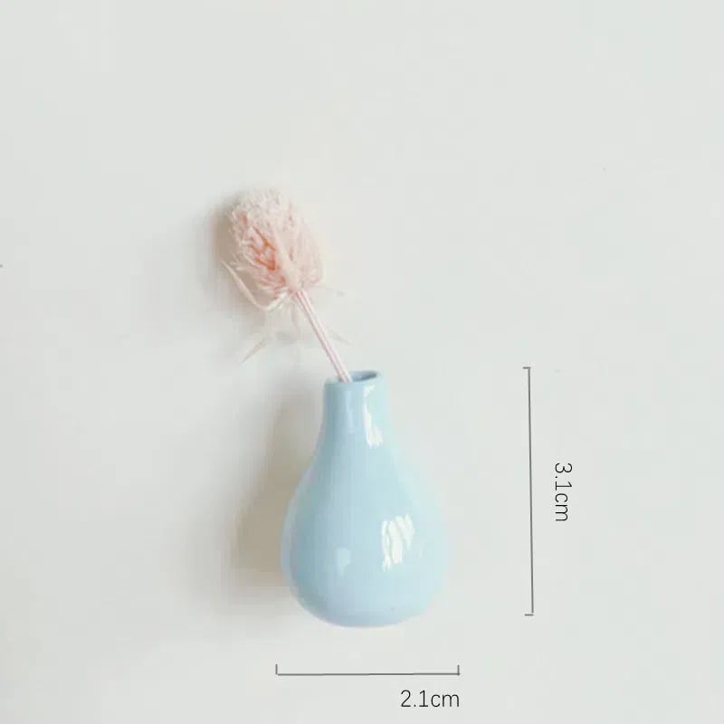 🎁🌸 Mini ceramiczny wazon – magnes na lodówkę