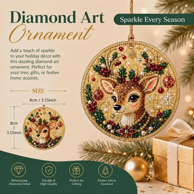 🎄🎅Świąteczny zestaw do haftu diamentowego (DIY) – 6 świątecznych wzorów, błyszczące ozdoby 3D💕