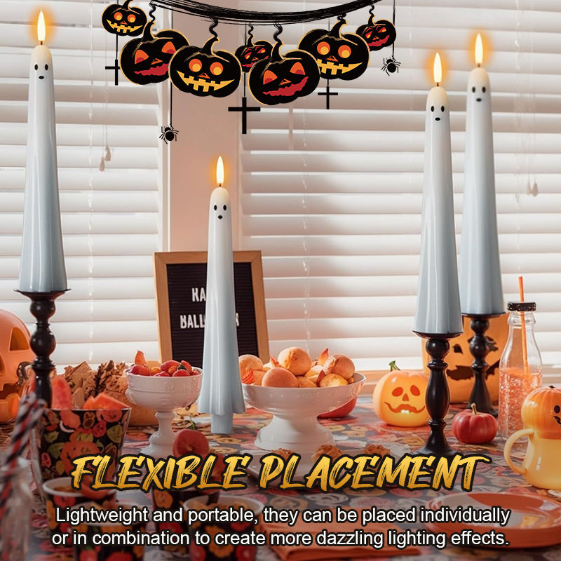 🎃👻Zdalnie sterowana lampa-widmo z migoczącym knotem 3D 👻🎃