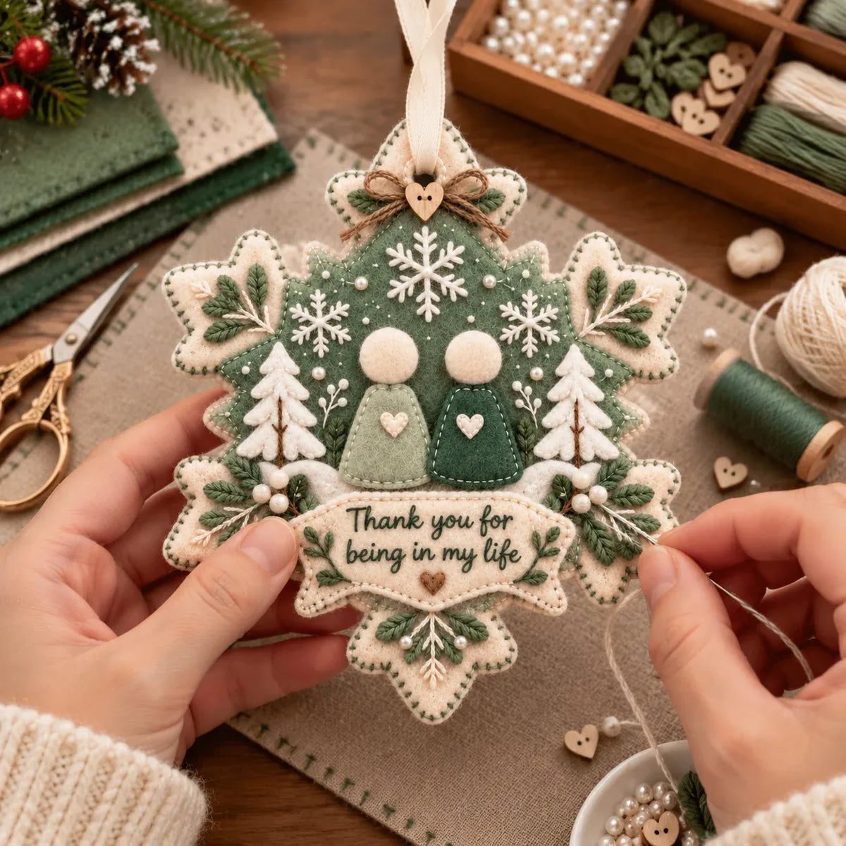 🎄❤️  Ręcznie wykonana filcowa bombka świąteczna na pamiątkę