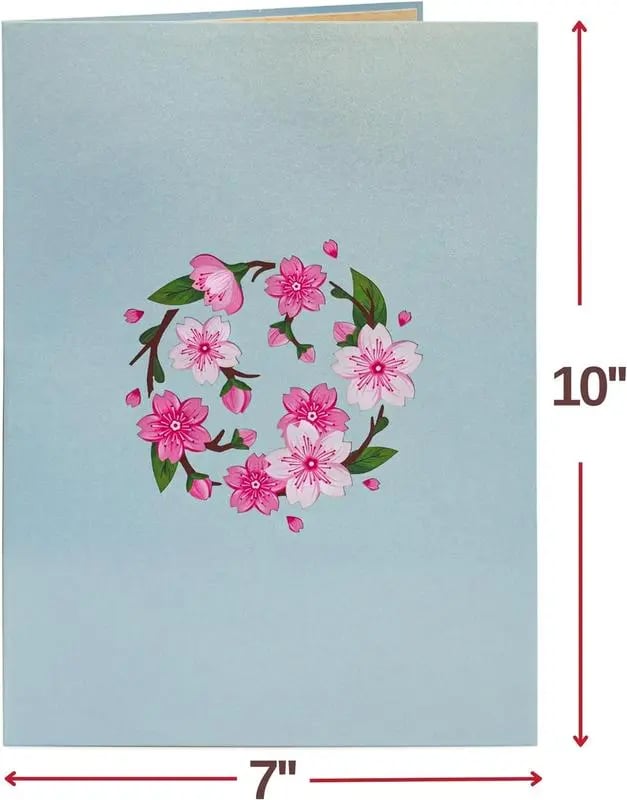 💌 Wyłącznie na Walentynki: Trójwymiarowa kartka typu pop-up z kwiatami wiśni – idealna pamiątka dla miłośników kartek ❤️